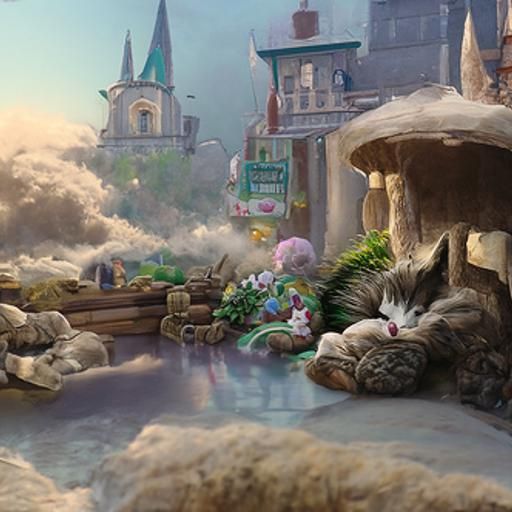 Cat Nap in Ethereal Fairy Town