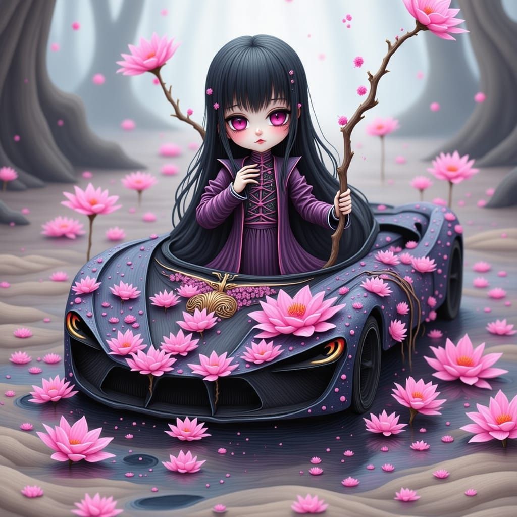 <lora:Death River:1.0> chibi wuxia supercar