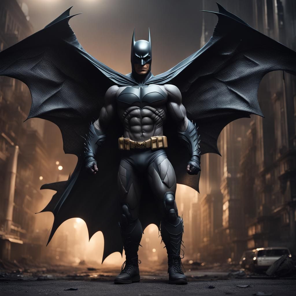 Hyperrealistic Mystical Batman with Wings in 8K