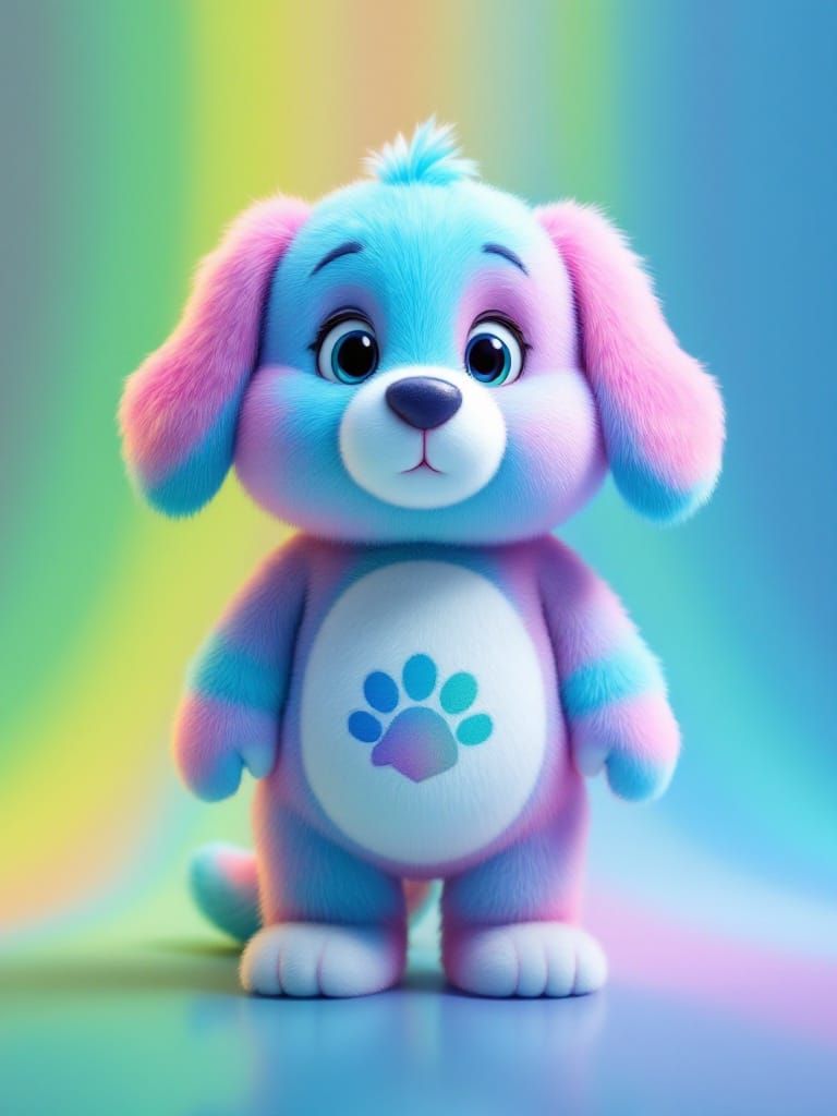 Cinematic Basset Hound Care Bear Cousin in 4K