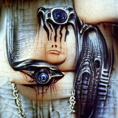 Evil Eye in H.R. Giger Style