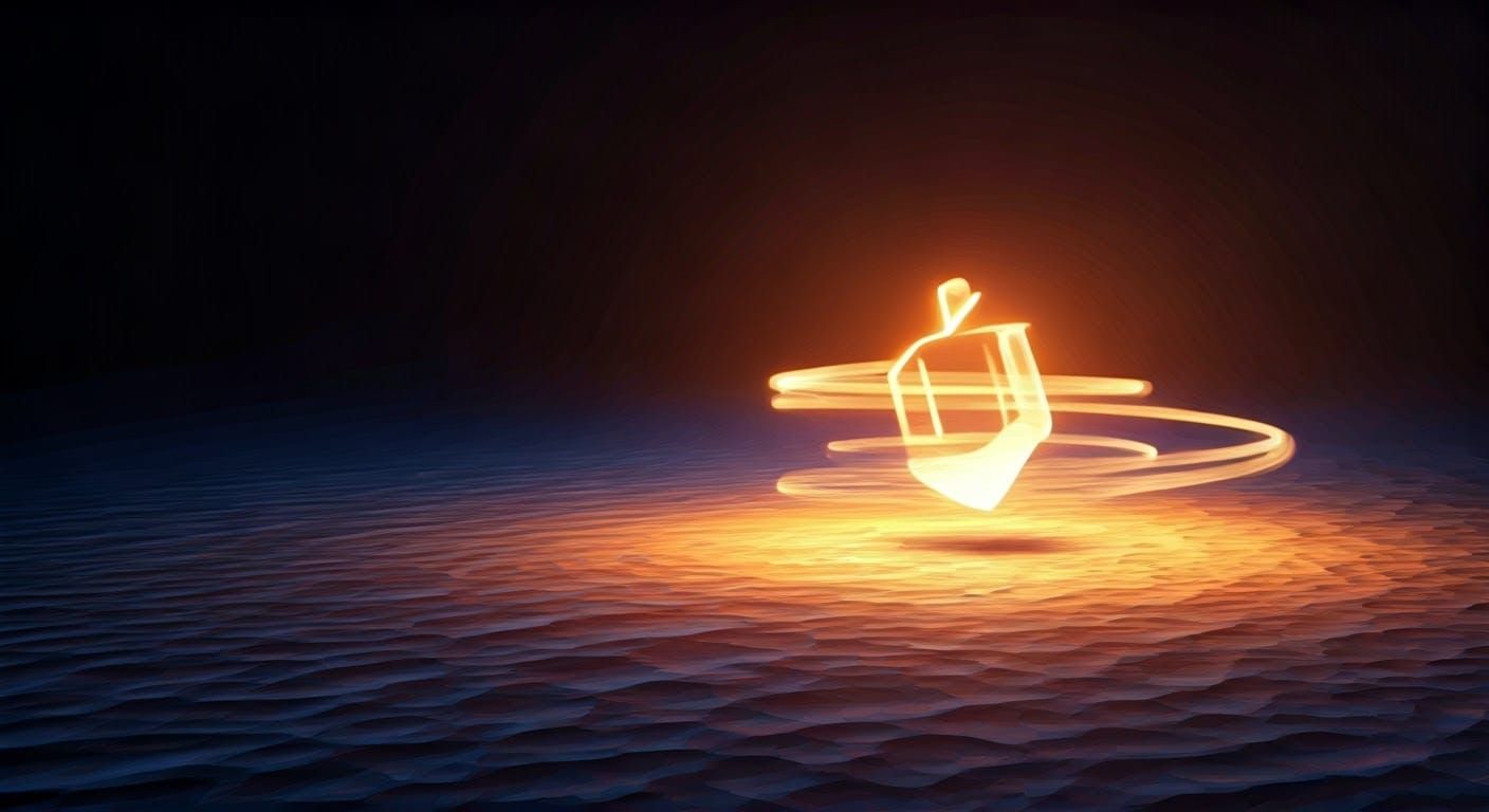Ethereal Dreidel Whirls in Sunset Hues