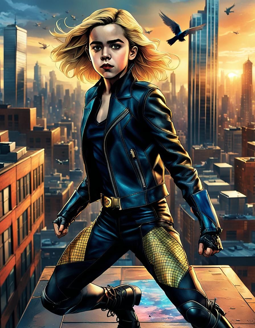 The Black Canary: Cinematic Superheroine in Dynamic Action P...