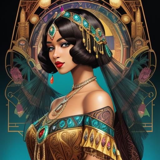 Art Deco Burlesque in Candy Art Style