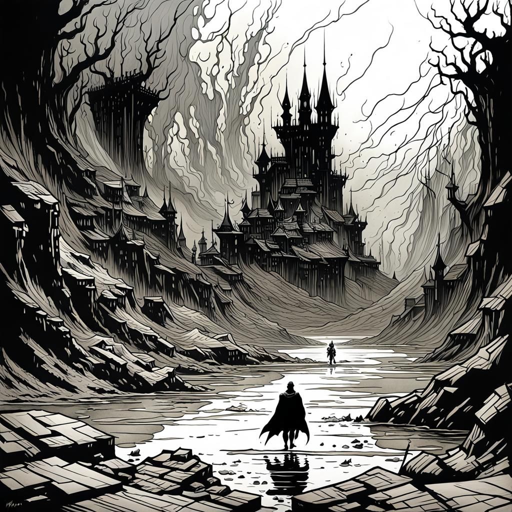 Abstract Comic Book Background in Black and White