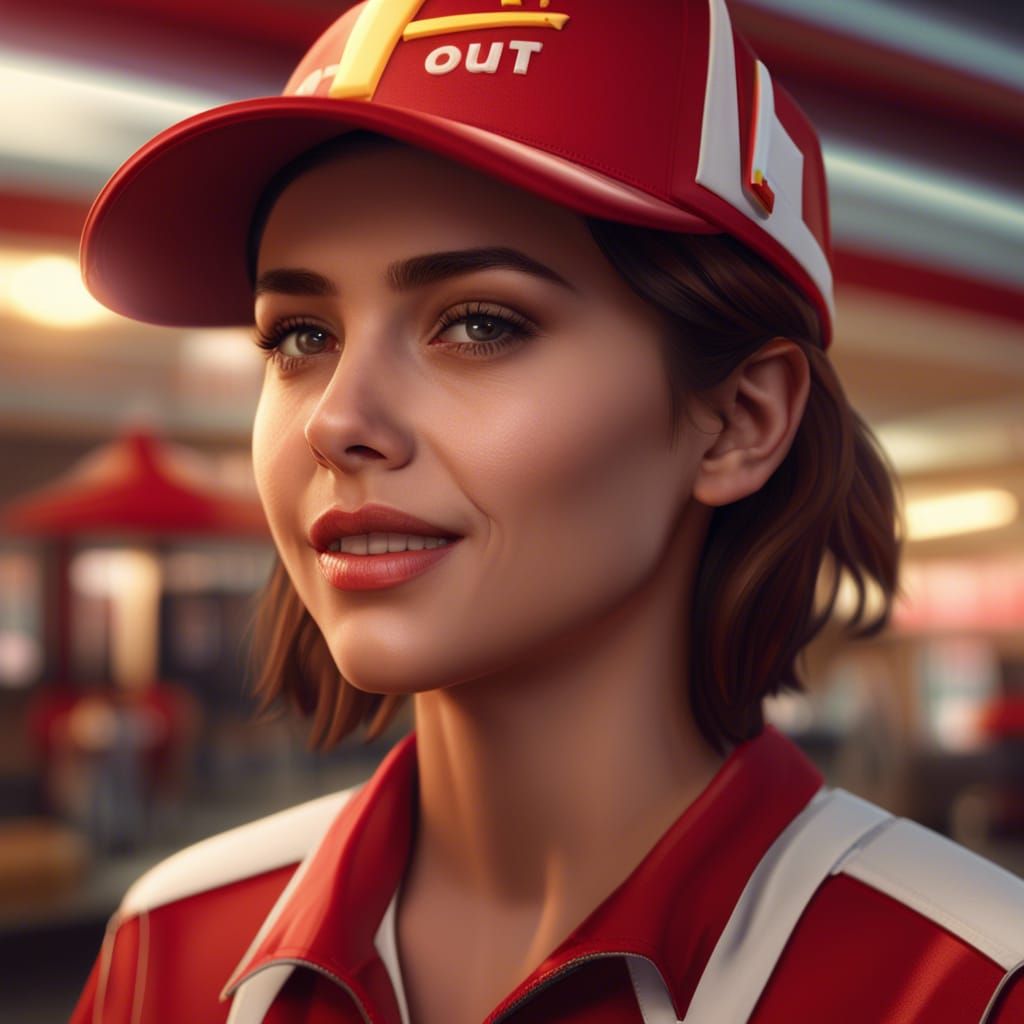 Young Woman in Uniform: Detailed Fantasy Concept Art