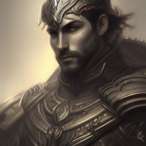 Paladin Portrait in Digital Painting Style