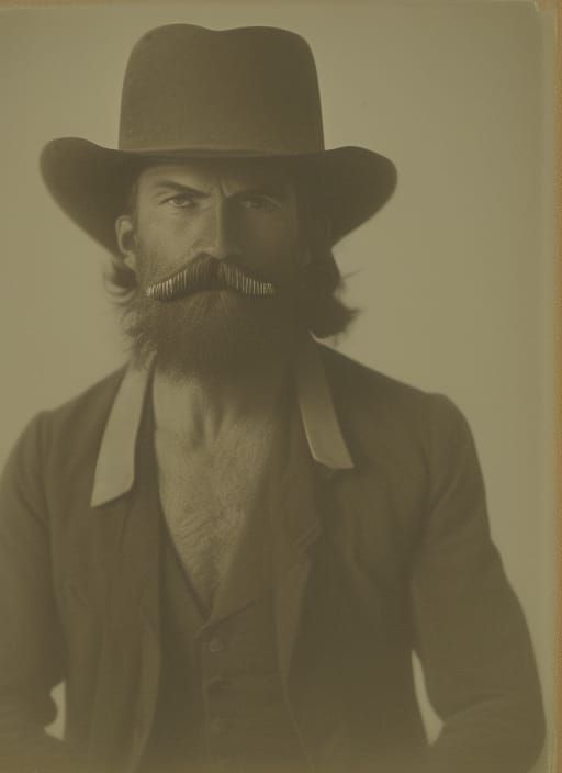 Gritty Cowboy Portrait in Sepia Tone