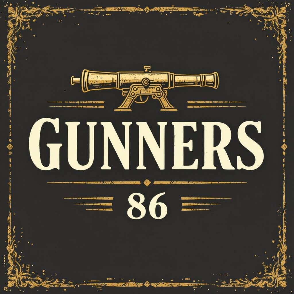 Elegant Vector Graphic of Gunners in Guinness Style