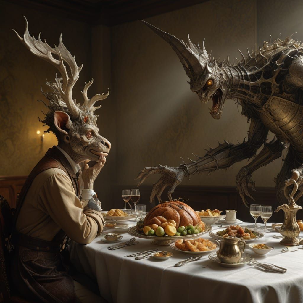 Sharing a table with a loud and pushy jerk of an Alien...