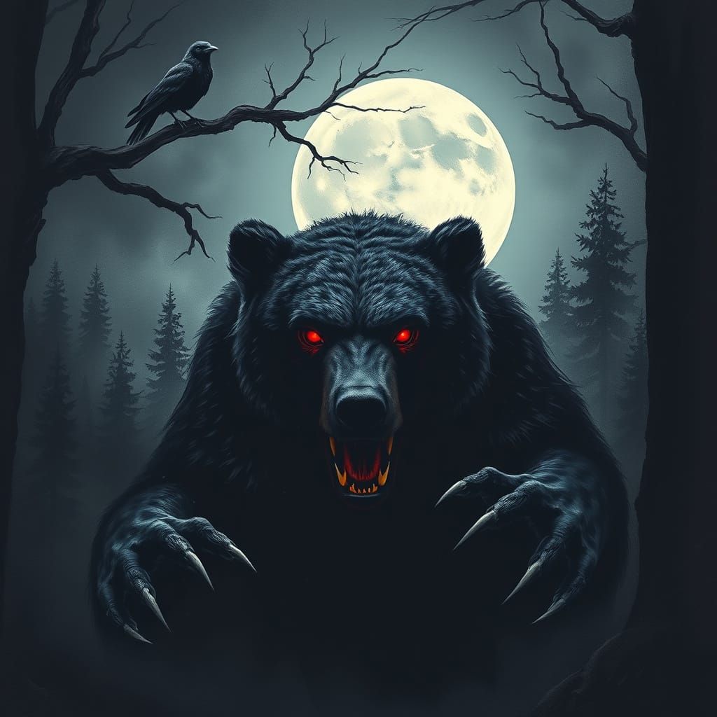 Dark Forest Encounter with a Malevolent Black Bear
