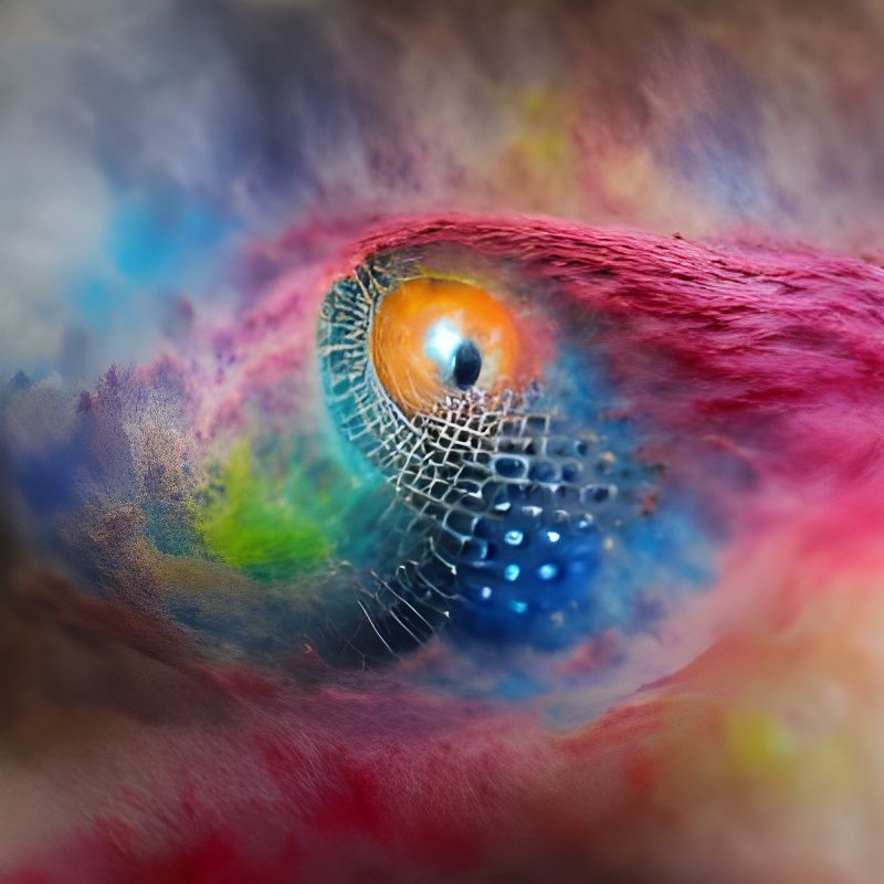 Colorful Watercolor Helix Nebula in 3D