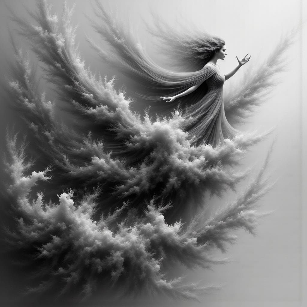 A fading memory depicted as fragments of angels.