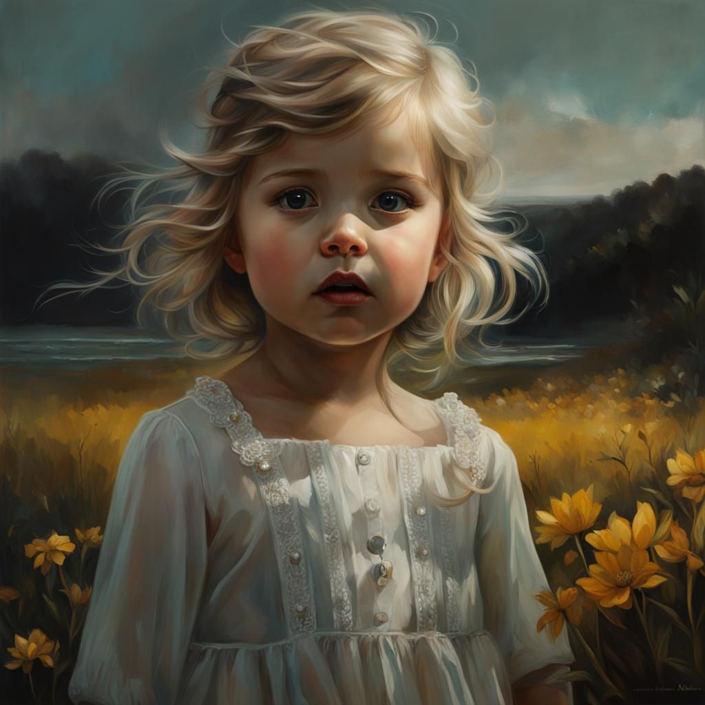 Photorealistic Portrait of Toddler, Concept Art Style