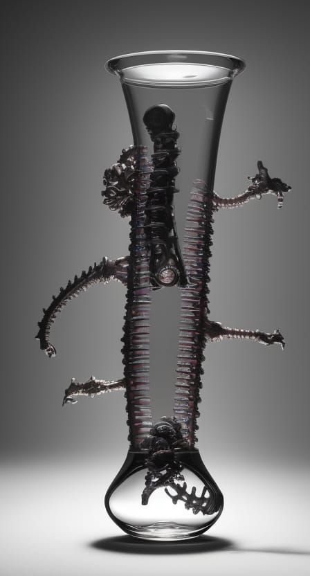 7 0 mm Product Photo of Biomech Glas Bong Design, Sculpture, Zeiss Lens, Inspired by Greg Rutkowski and HR Giger