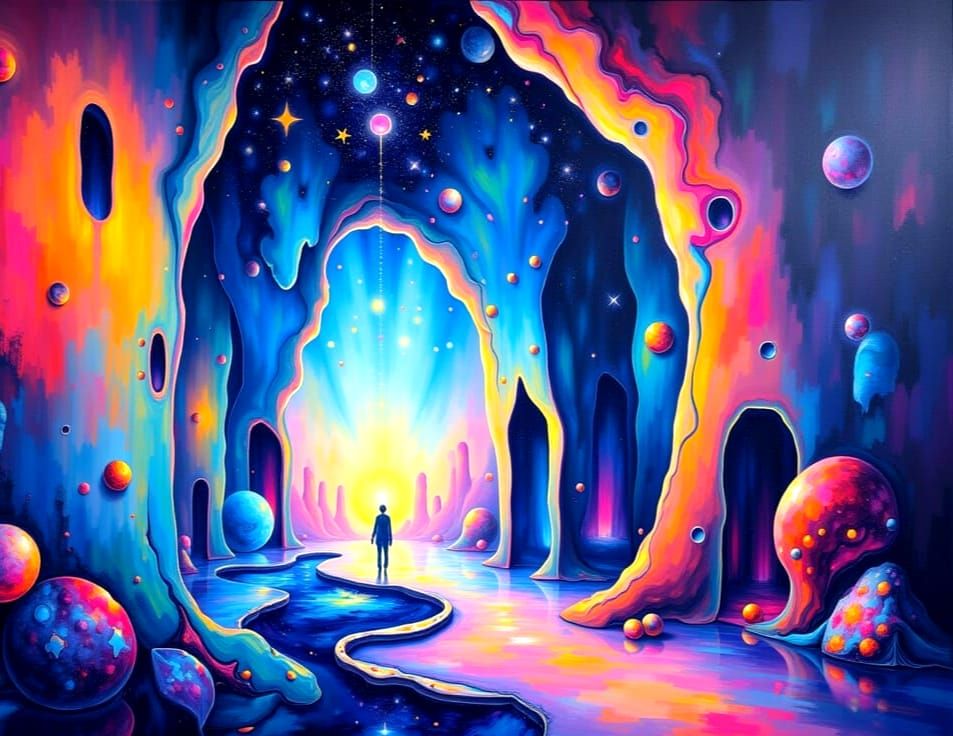Surreal Star Journey in Luxury Watercolour Style