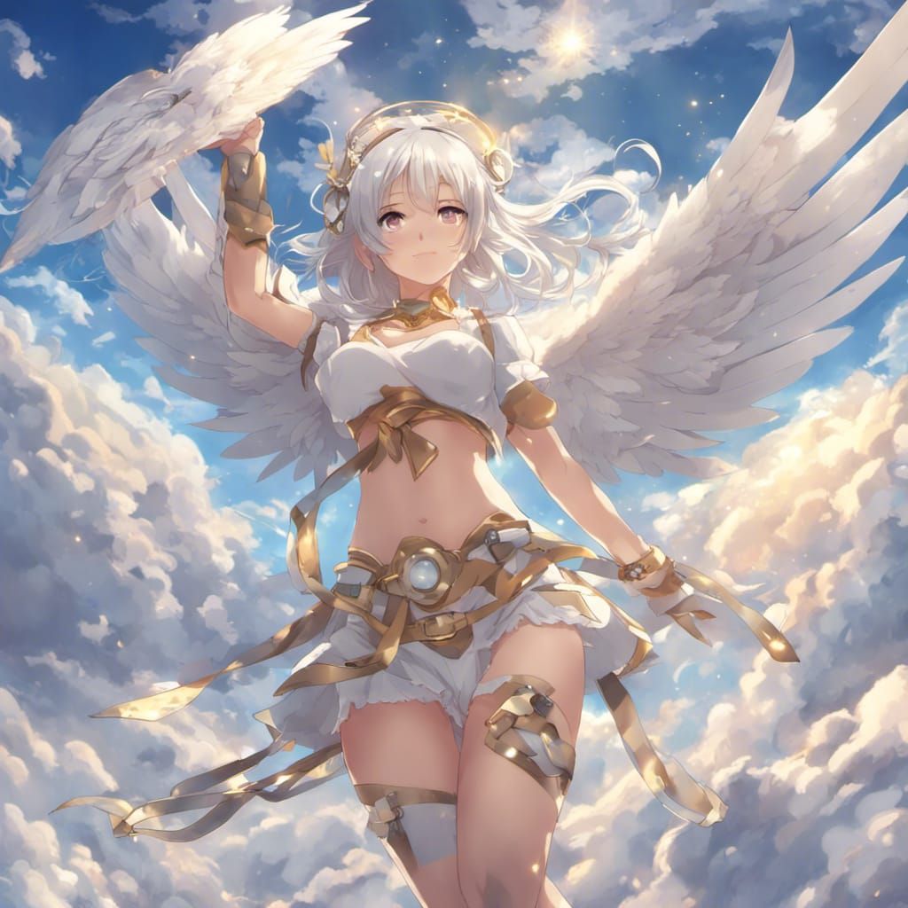 Anime Valkyrie in Angelic Heaven