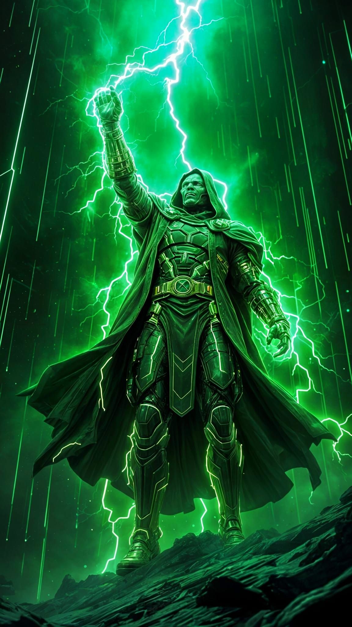 Dr Doom Resplendent in Regal Green Attire, Cosmic Binary Rai...