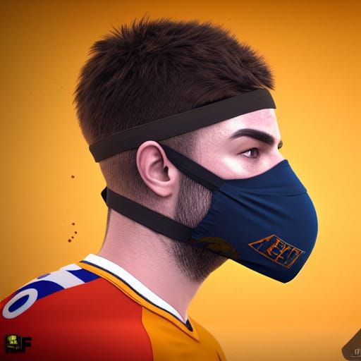 Soccer Player with Bandana in Detailed Matte Painting