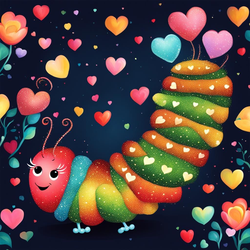 Caterpillar with Hearts