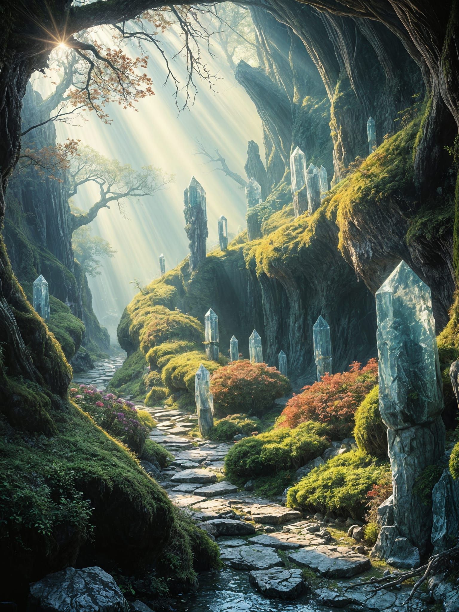 Epic Fantasy Landscape in Vibrant Colors