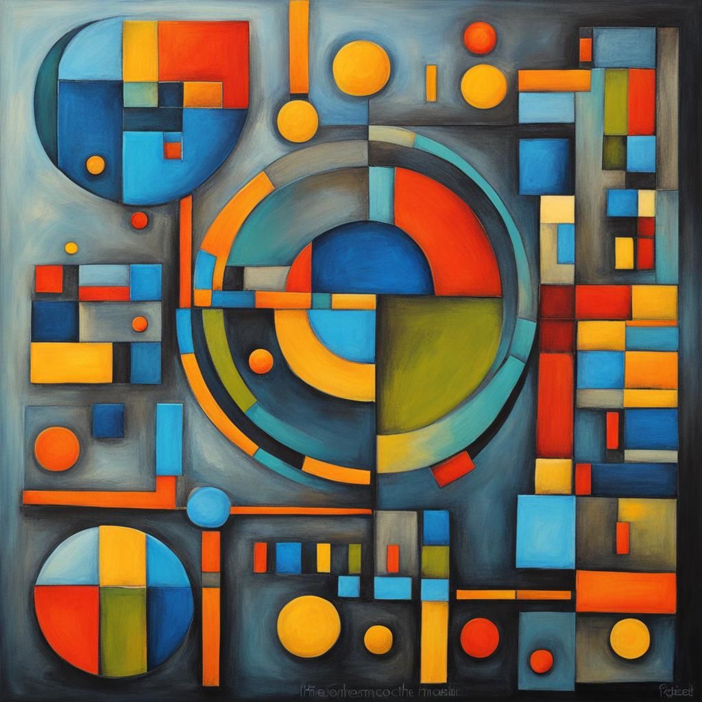 Minimalist Bauhaus Symbols in Muted Colors