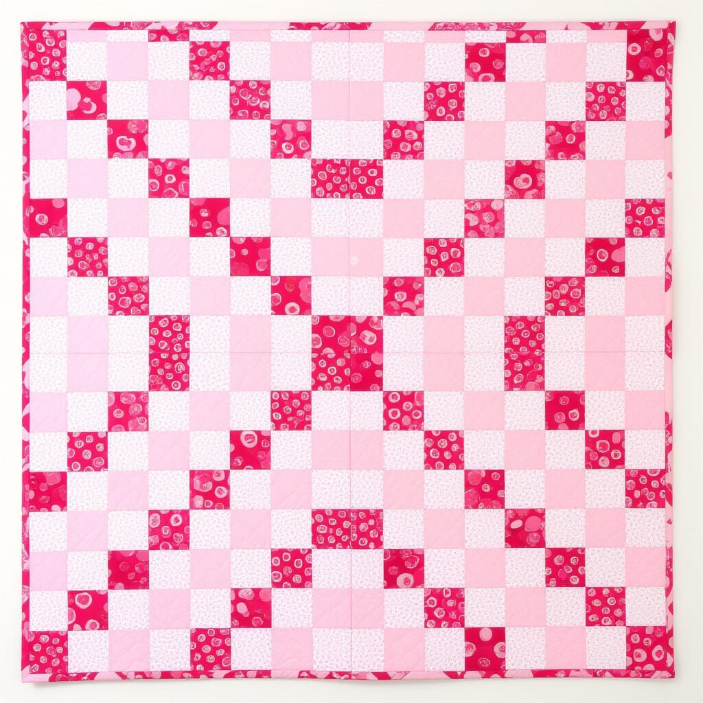 Vibrant Pink Patchwork Quilt