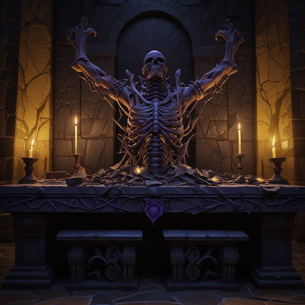 Dark Altar Concept Art in Fantasy Style