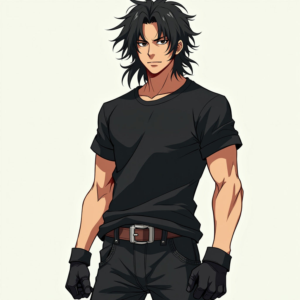 Stoic Anime Hero Ready for Adventure