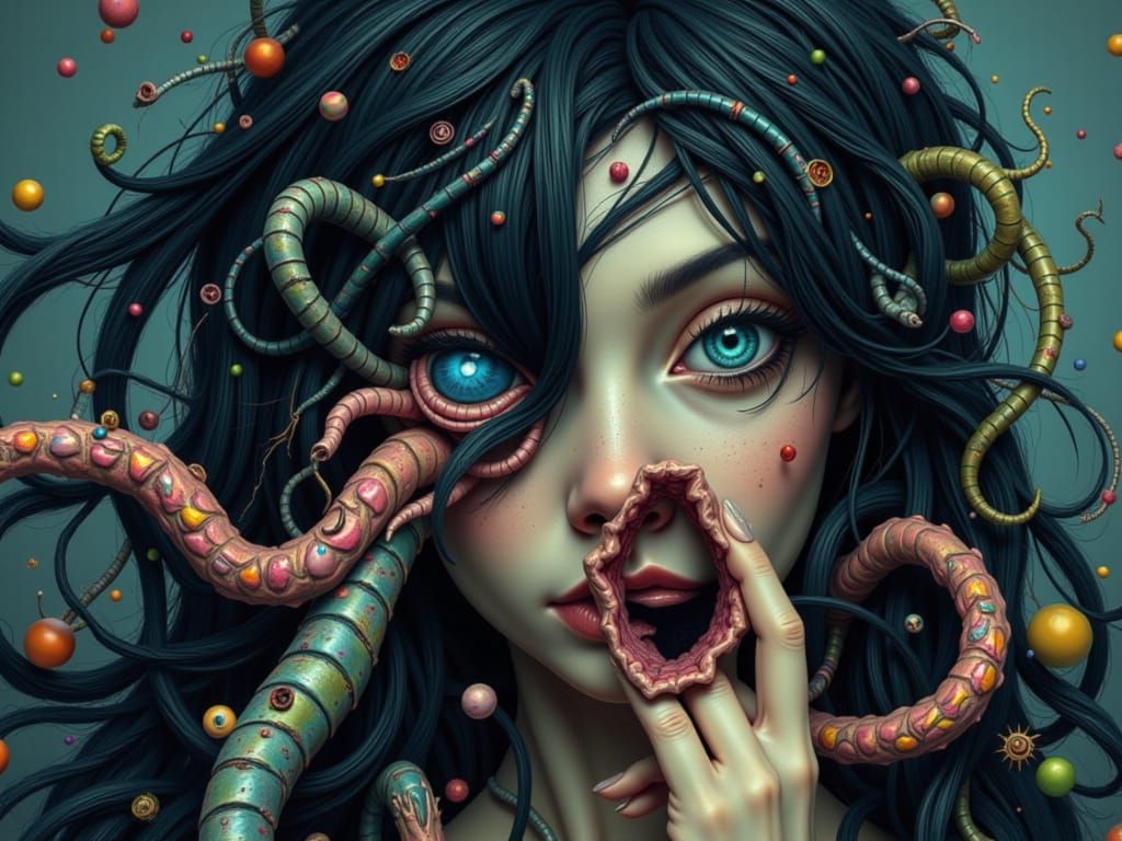 Mysterious Woman with Abyssal Eye and Talons