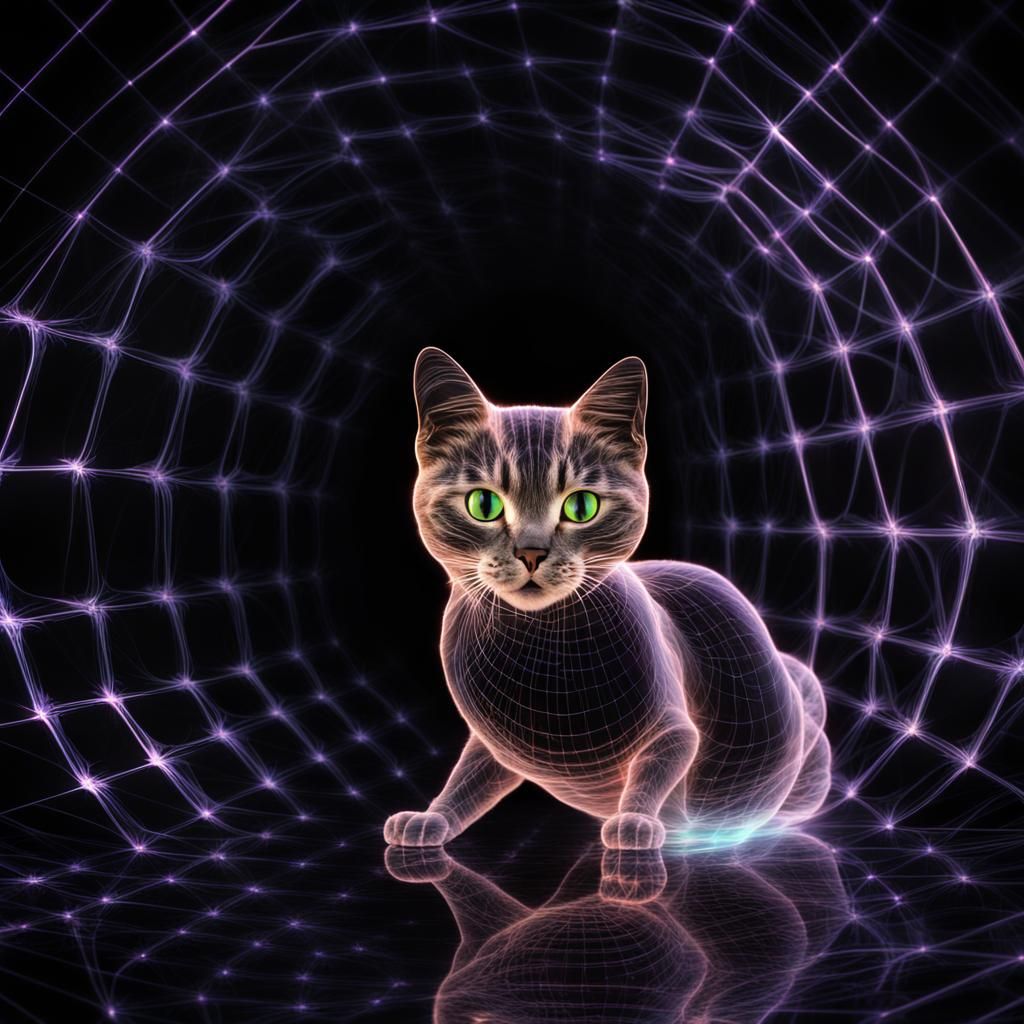 Holographic Cat with Fractal Details