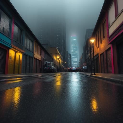 Hyperrealistic Street Art of Cityscape at Dusk