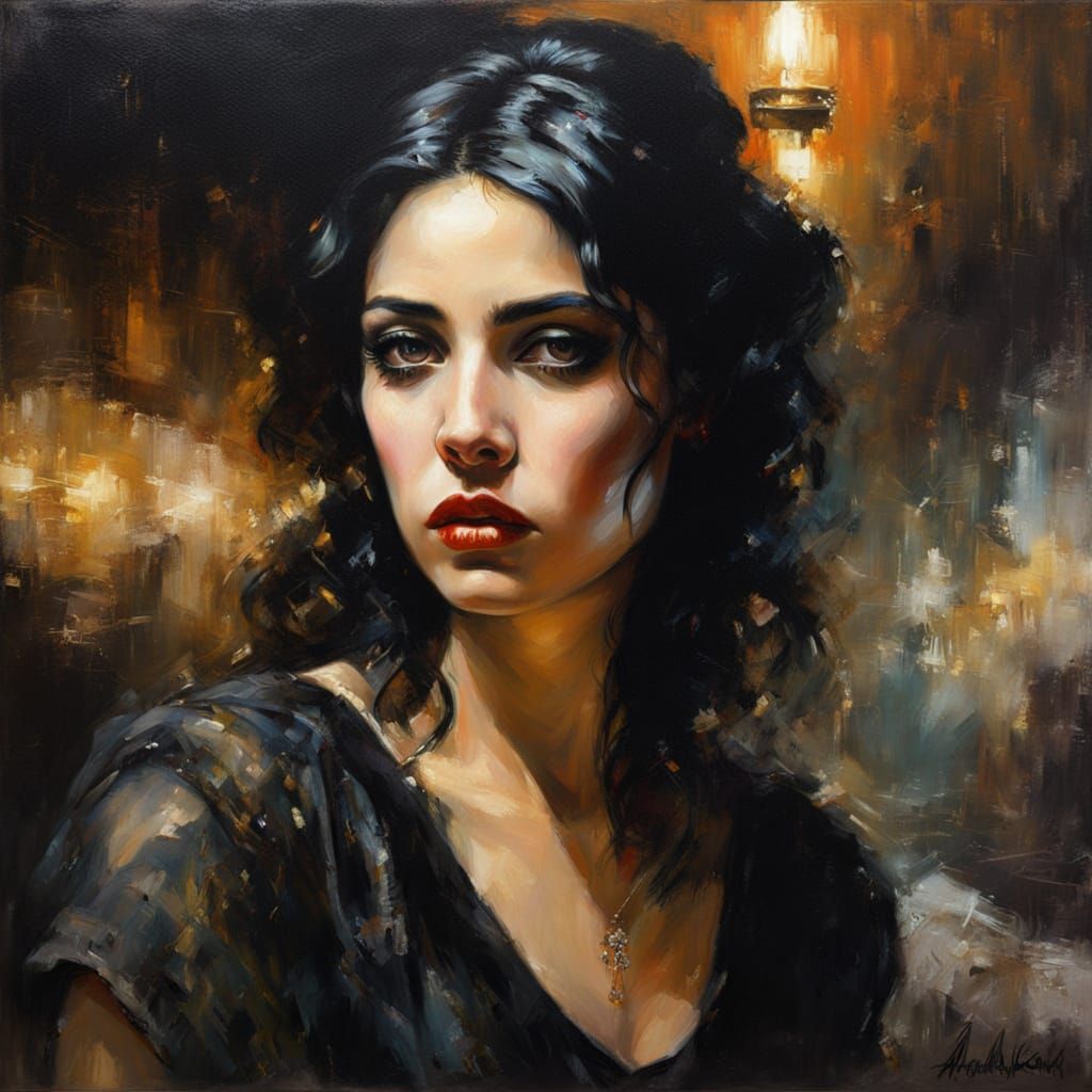 Atmospheric Portrait of a Singer in Speakeasy