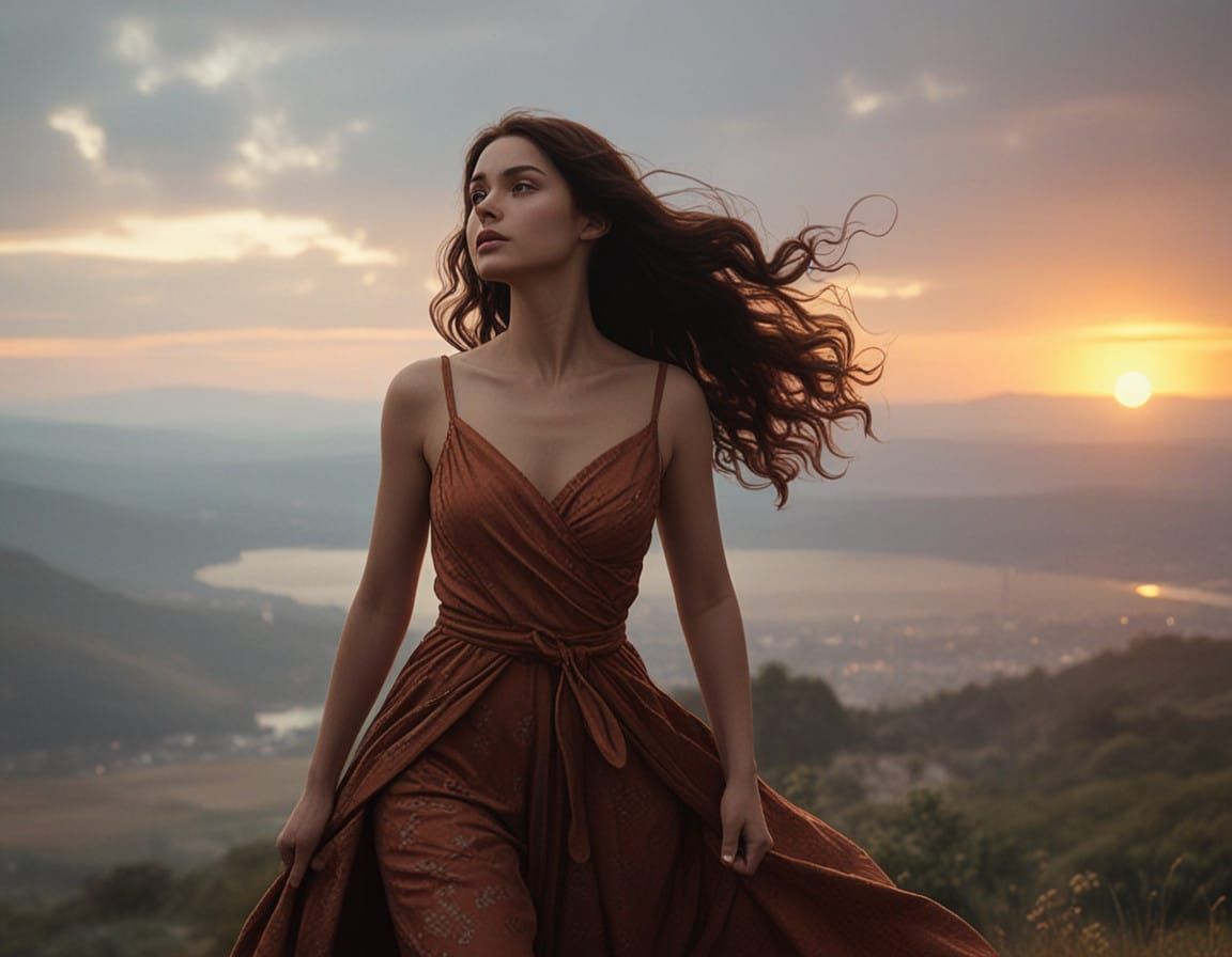 Regal Woman Embodies Strength and Dignity in Elegant Garb