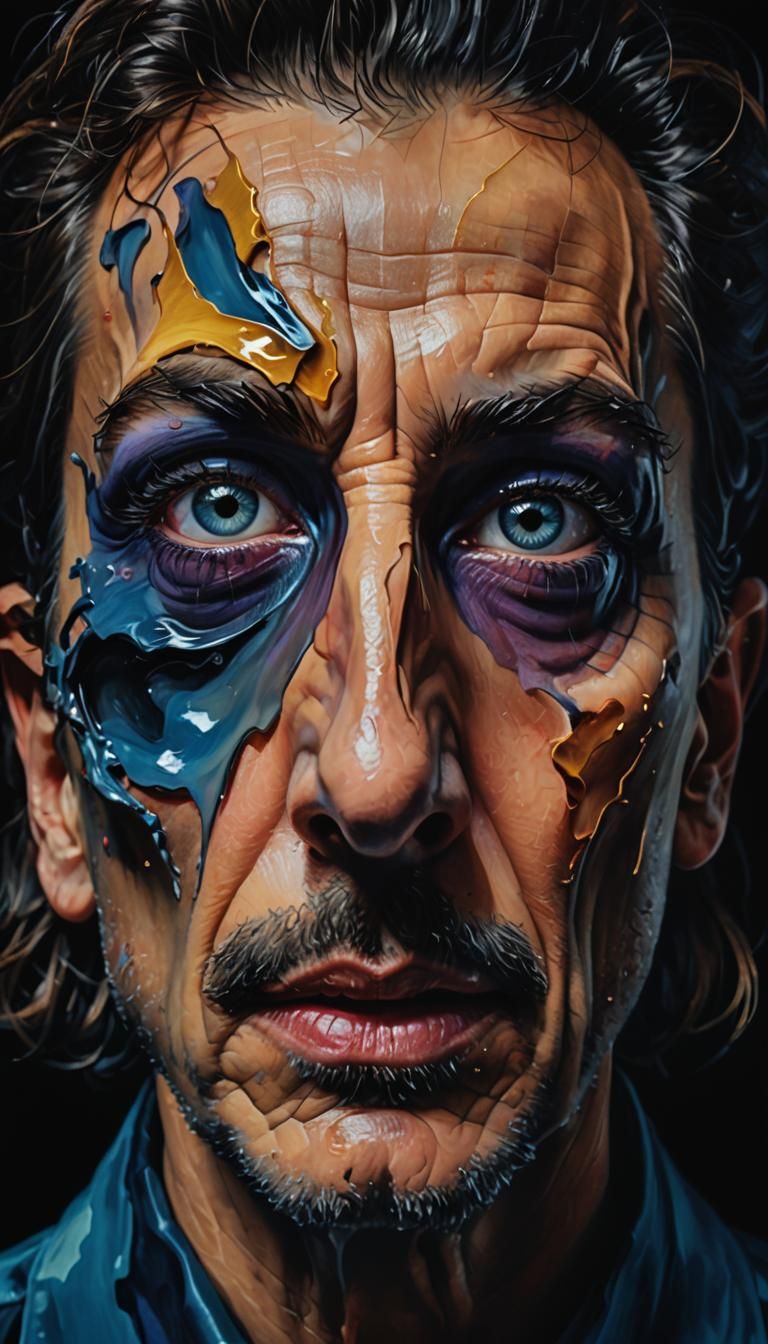 Surreal Monochromatic Portrait with Human Eye