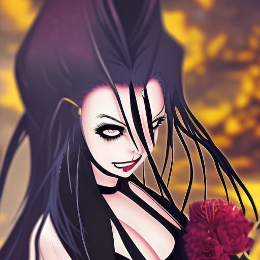 Evil Vampire Queen in Anime Style