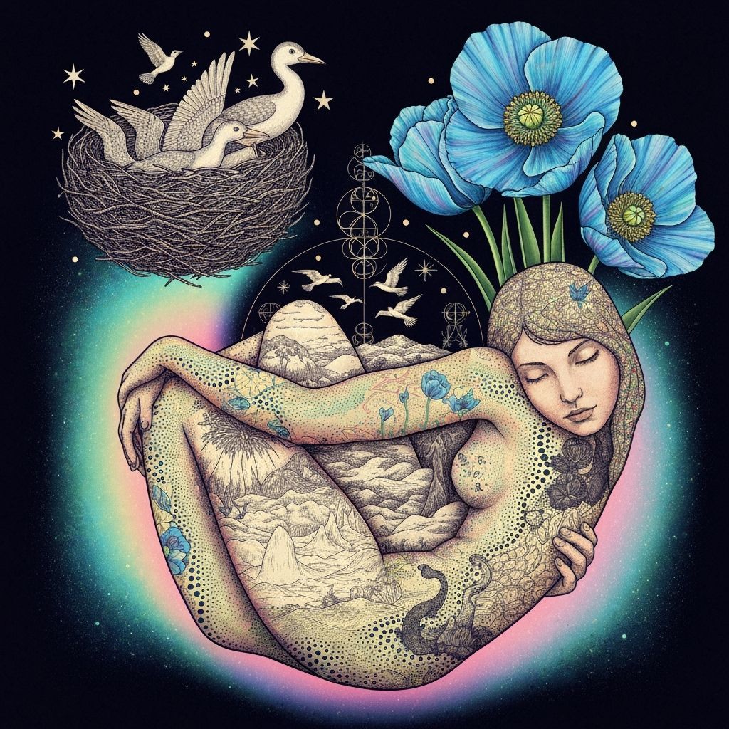 Dreamlike Woman with Nest of Stars: Concept Art