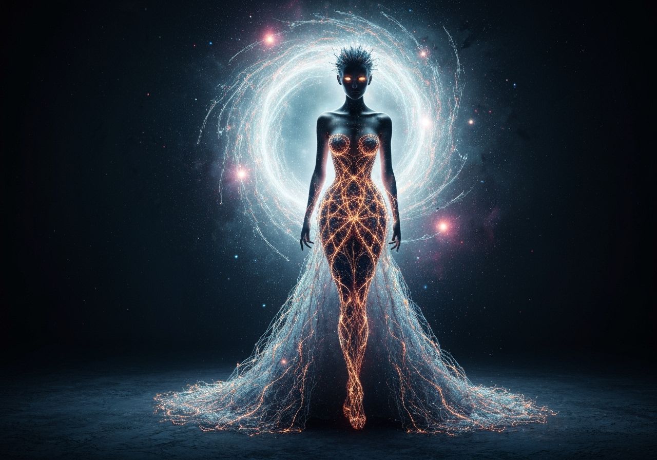 Cosmic Siren in Electron Pathway Gown