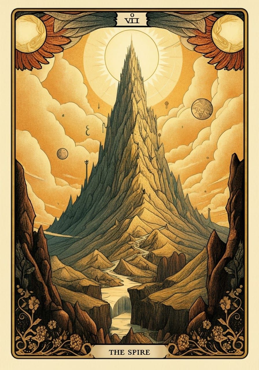 The Spire Tarot Card: Rider-Waite Style