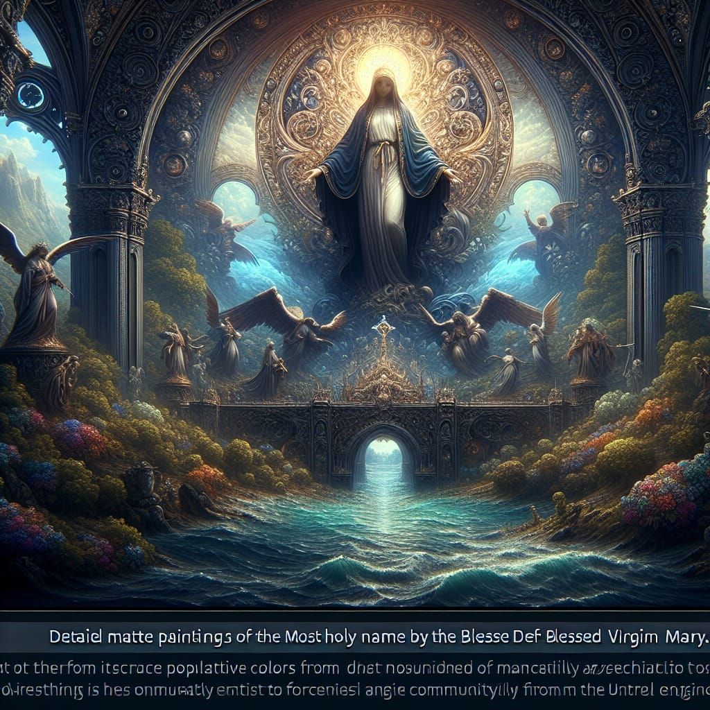 Blessed Virgin Mary: Fantasy Concept Art in 8k