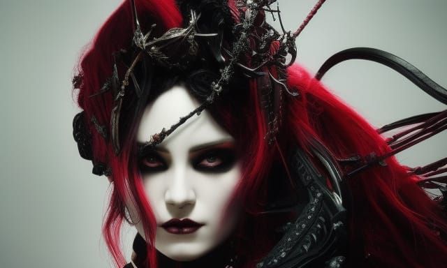 Gothic Shibari Concept Art in Dark Academia Style