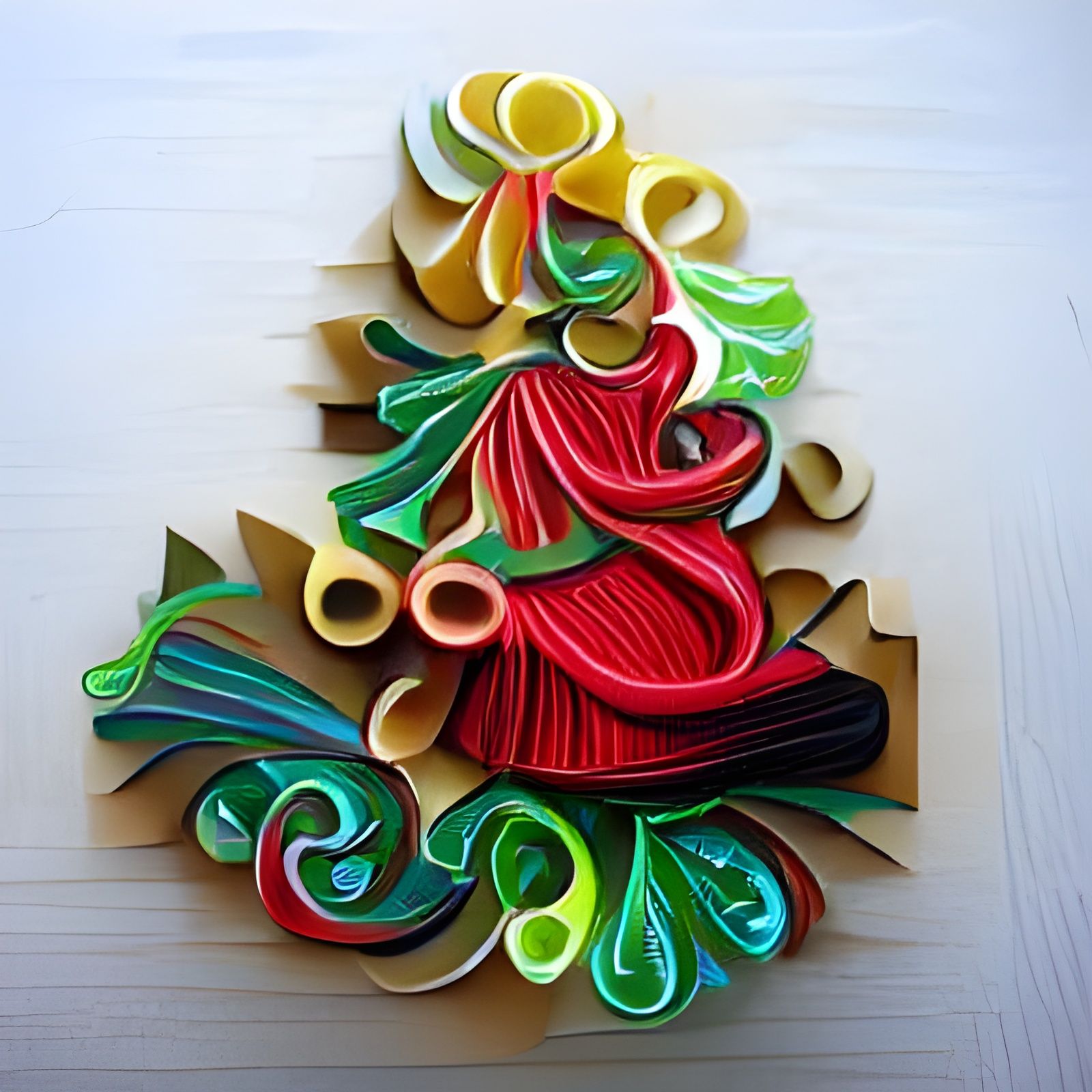 Festive Christmas Ornaments in Woodcut Quilling Style
