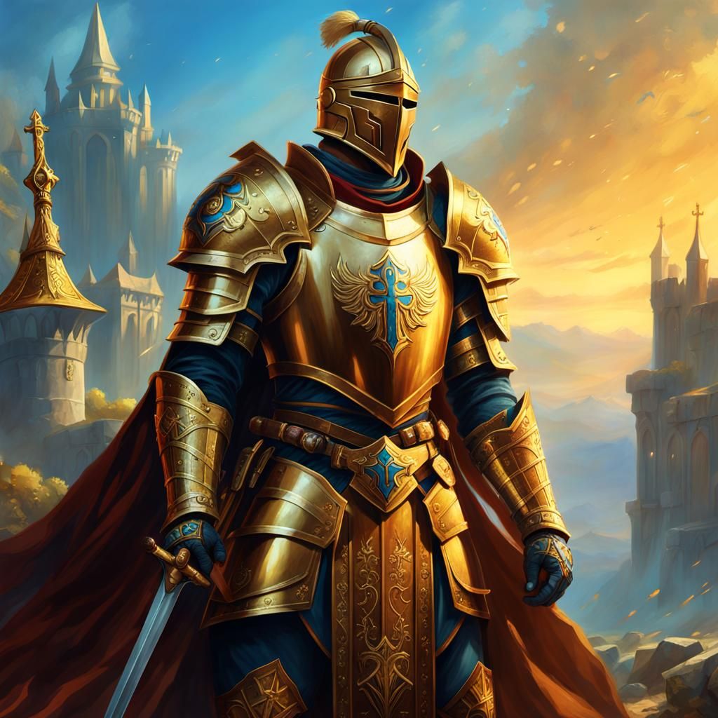 Holy Knight Warrior Prepares for Battle