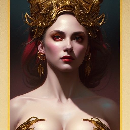 Glamorous Goddess Portrait in Detailed Digital Painting