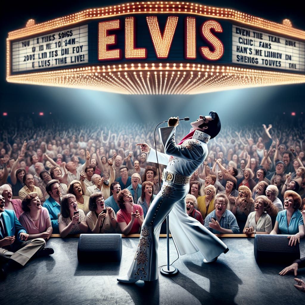 NC/DALL-e3 - Word Art - ELVIS in Concert