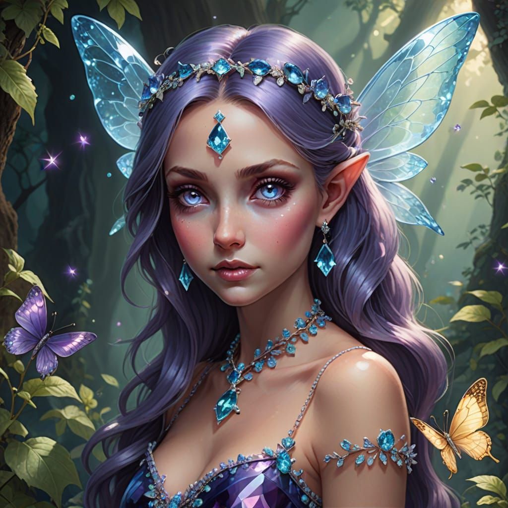 Alexandrite Gemstone Fairy in Digital Art