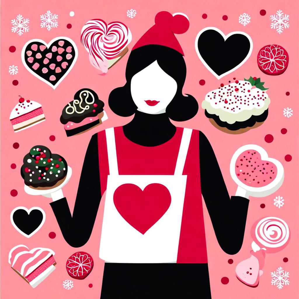 Retro Holiday Postcards with Sweets and Hearts