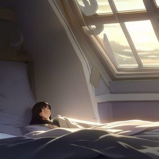 Girl Casting Magic: Studio Ghibli Anime Style