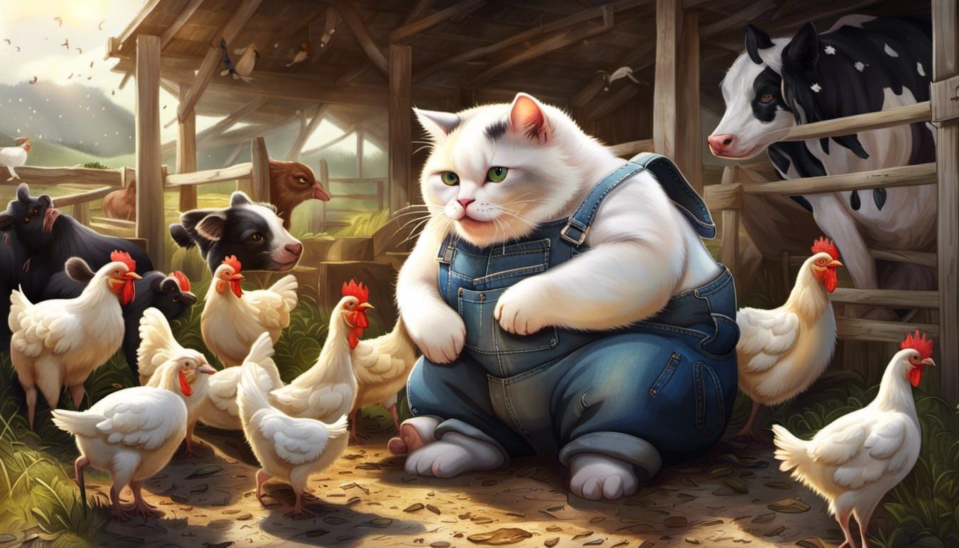 Kitten Milking Cow: Micromagic Farm Photography