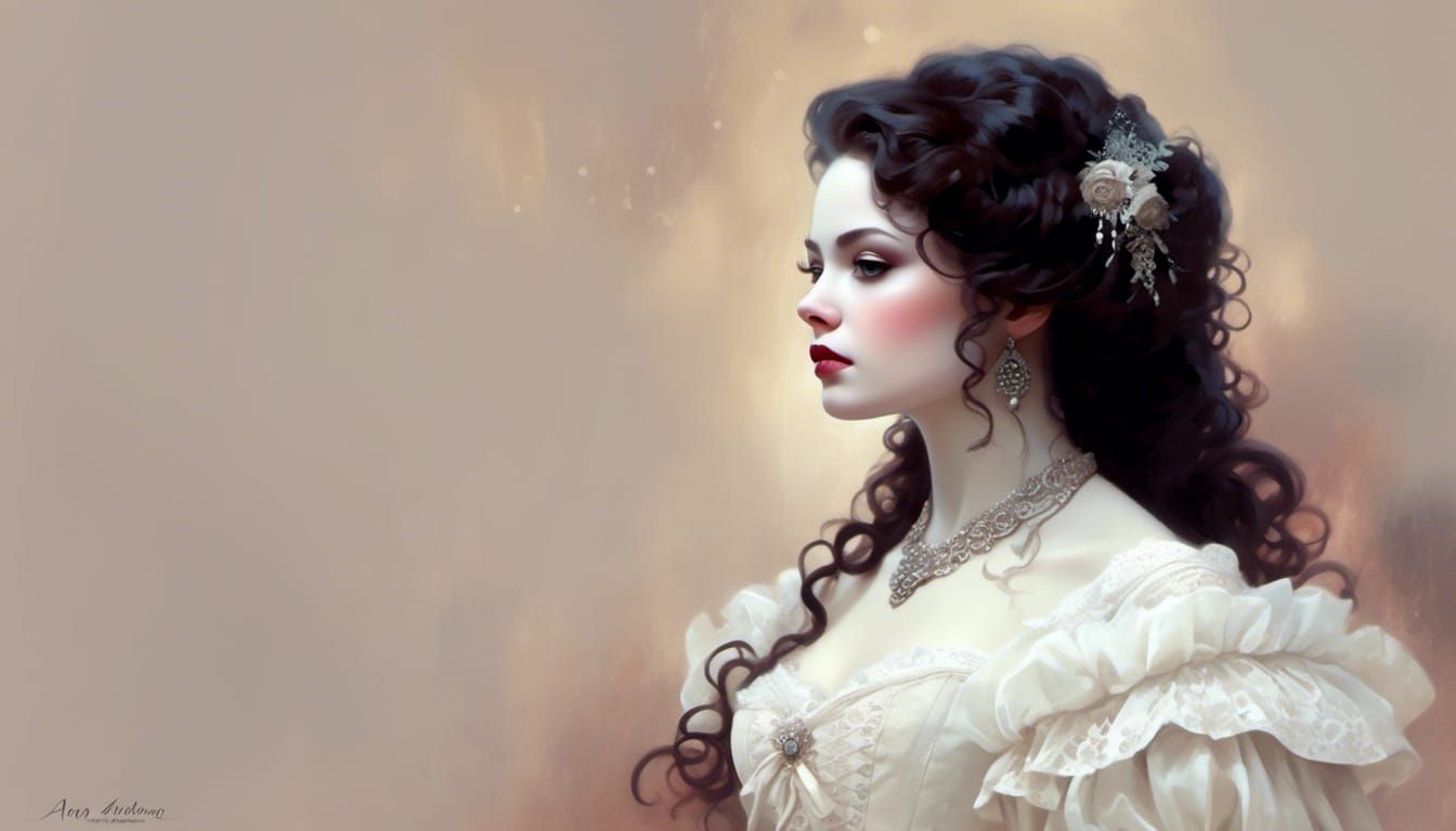 Rococo Portrait of Lady in Velvet and Lace